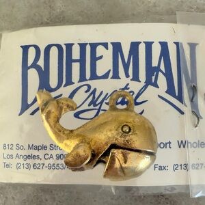 Vintage whale charm opening mouth Bohemian Crystal Los Angeles